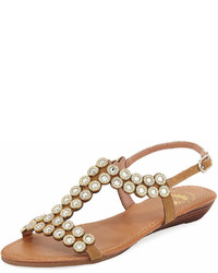 Premium Collection By Yellow Box Beaming Embellished Flat Sandal Neutral