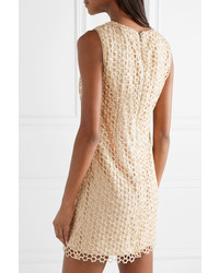 Alice + Olivia Clyde Sequined Crochet Knit Mini Dress
