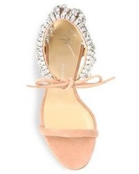 Giuseppe Zanotti Crystal Embellished Suede Sandals