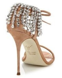 Giuseppe Zanotti Crystal Embellished Suede Sandals