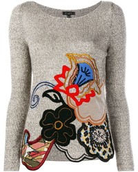Tan Embellished Wool Sweater