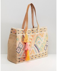 Seafolly Embroidered Folk Jute Bag