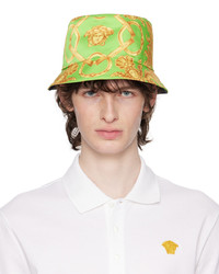 Versace Green Gold Heritage Print Bucket Hat