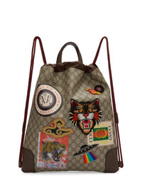 Gucci Beige Gg Supreme Zaino Backpack