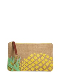 Sondra Roberts Embellished Pineapple Jute Clutch