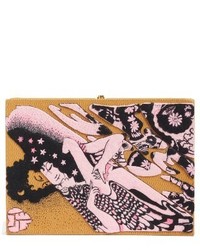 Olympia Le-Tan Love Me Victor Book Clutch Brown