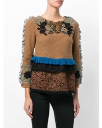 Antonio Marras Embroidered And Frill Detailed Sweater
