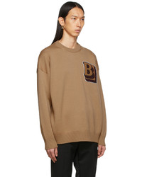 Burberry Tan Letter Graphic Wool Sweater