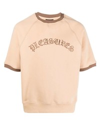 Pleasures Embroidered Logo Cotton T Shirt