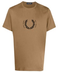 Fred Perry Logo Embroidered Short Sleeved T Shirt