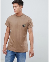 New Look T Shirt With Panther Embroidery In Mink