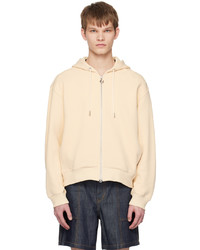 Solid Homme Beige Embroidered Hoodie