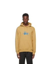 Stussy Beige Embroidered Stock Logo Hoodie