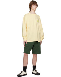 Martine Rose Yellow Embroidered Long Sleeve T Shirt