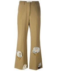 Ports 1961 Embroidered Flowers Cropped Trousers
