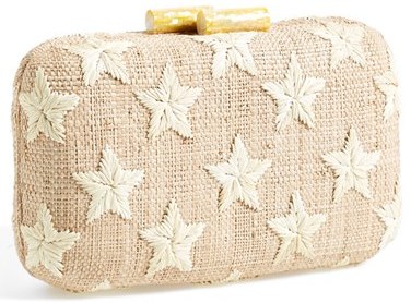 Kayu Sierra Embroidered Straw Clutch