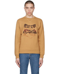 MAISON KITSUNÉ Tan Big Fox Embroidery Sweatshirt