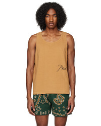 Rhude Beige Embroidered Tank Top