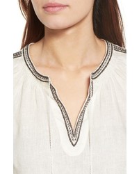 Nic+Zoe Embroidered Linen Tank