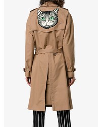 Gucci Cat Embroidered Trench Coat