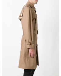Gucci Embroidered Tiger Trench Coat Nude Neutrals