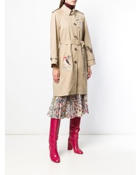 RED Valentino Red Embroidered Trench Coat