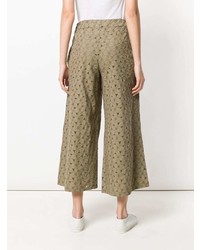 Labo Art Embroidered Wide Leg Trousers
