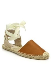 Soludos Classic Leather Ankle Wrap Espadrilles