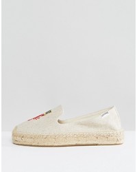 Soludos X Mary Matson Natural Lobster And Crab Double Platform Espadrilles