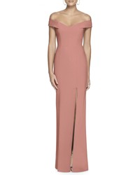 Dessy Collection Off The Shoulder Crossback Gown