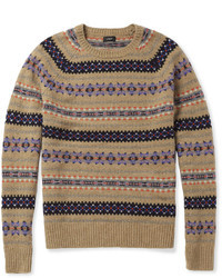 Tan Fair Isle Crew-neck Sweater