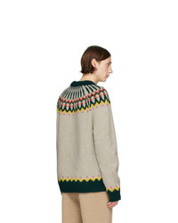 Burberry Beige Wool Gunner Sweater