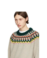 Burberry Beige Wool Gunner Sweater