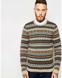 Asos Brand Sweater With Fairisle Pattern