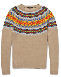 Gucci Knitted Wool And Cashmere Blend Fair Isle Sweater