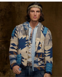 Denim & Supply Ralph Lauren Sweater Patchwork Shawl Collar Cardigan