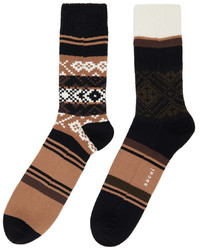 Sacai Brown Black Rug Socks