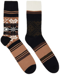 Sacai Brown Black Rug Socks