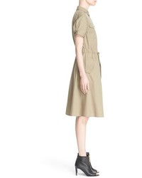 Burberry Brit Tuesday Short Sleeve Cotton Fit Flare Dress