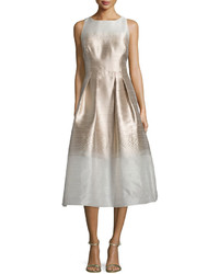Kay Unger New York Sleeveless Ombre Fit  Flare Dress Champagne