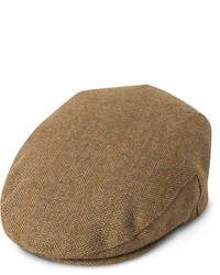 T.M.Lewin Brown Check Wool Flat Cap