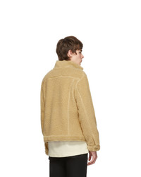 Naked and Famous Denim Beige Fleece Jacket