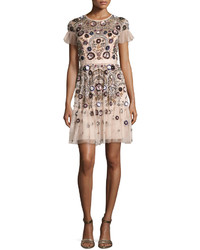 Needle & Thread Enchanted Floral Embellished Short Sleeve Gown