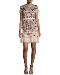 Needle & Thread Enchanted Floral Embellished Short Sleeve Gown