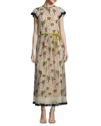RED Valentino Floral Embroidered Maxi Dress