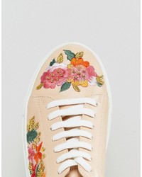 Dune Eternall Floral Blush Leather Sneakers