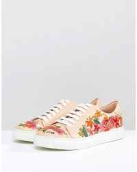 Dune Eternall Floral Blush Leather Sneakers