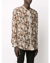 DSQUARED2 Floral Print Collarless Shirt