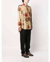 Uma Wang Floral Print Long Sleeve Shirt