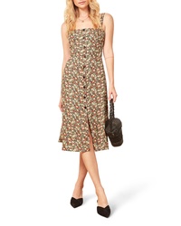 Reformation Persimmon Floral Midi A Line Dress